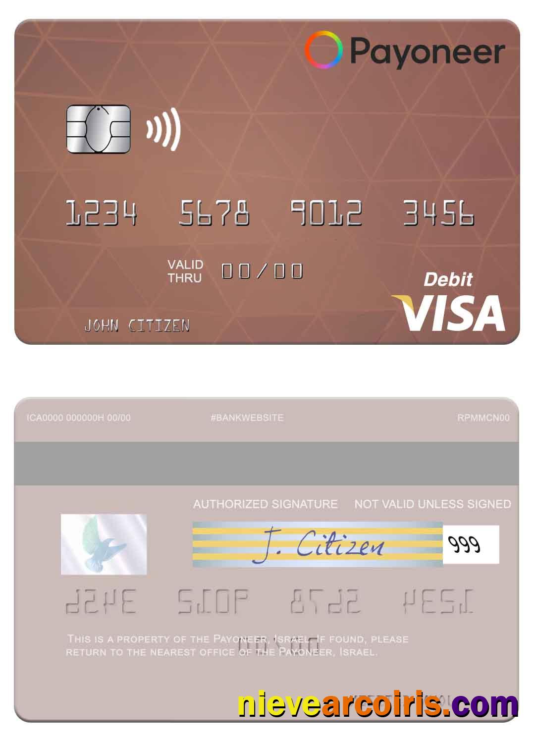USA Payoneer visa debit card